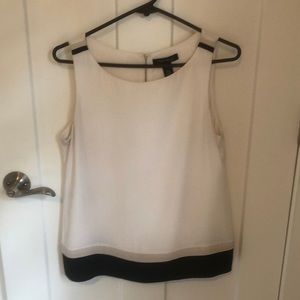 White House Black Market cream silky shell